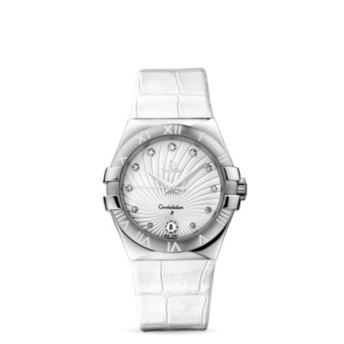 Omega Constellation Quartz 35 Stainless Steel / White Supernova / Alligator
